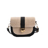 Women'S Small Straw Solid Color Basic Square Flip Cover Shoulder Bag