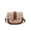 Women'S Small Straw Solid Color Basic Square Flip Cover Shoulder Bag