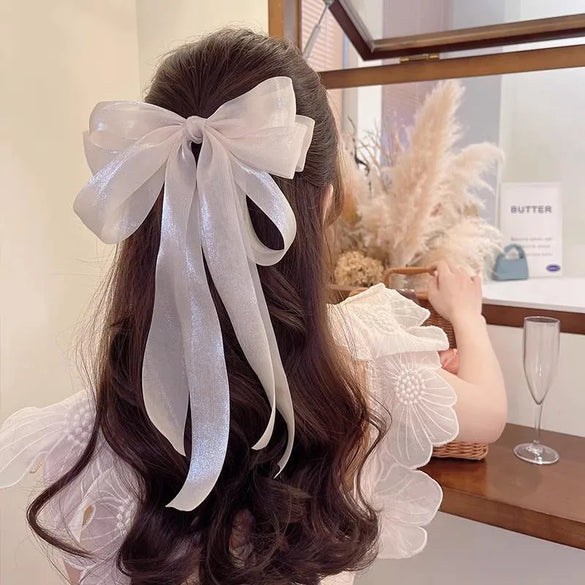 Women'S Sweet Bow Knot Gauze Hair Clip