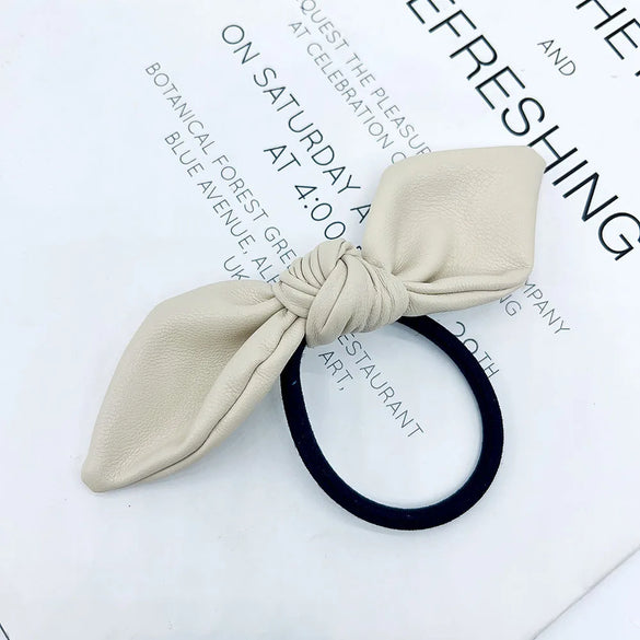 Women'S Sweet Bow Knot Leather Bowknot Hair Tie