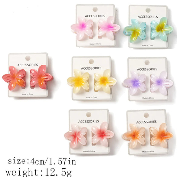 Women'S Sweet Flower Plastic Resin Stoving Varnish Hair Claws