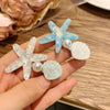 Women'S Sweet Korean Style Starfish Shell Plastic Inlay Artificial Pearls Hair Clip
