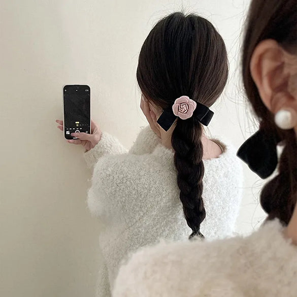 Women'S Sweet Simple Style Flower Cloth Hair Clip