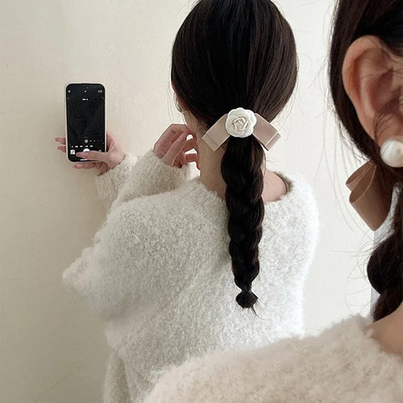 Women'S Sweet Simple Style Flower Cloth Hair Clip