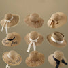 Women'S Vacation Simple Style Letter Solid Color Big Eaves Straw Hat