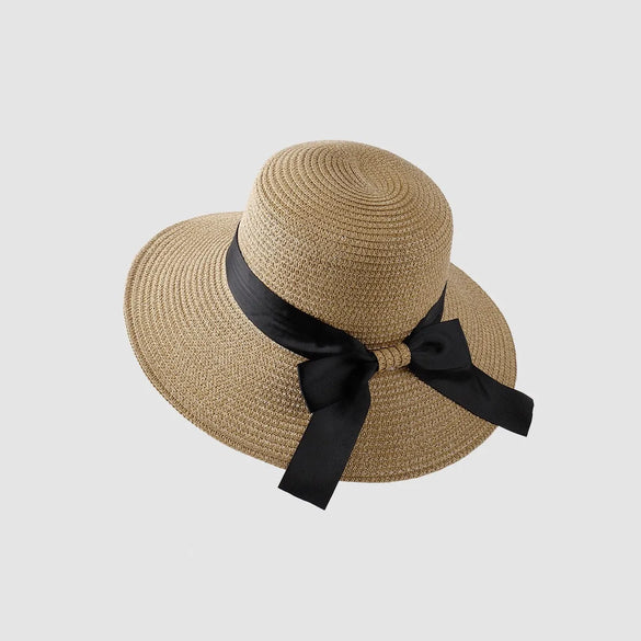 Women'S Vacation Simple Style Letter Solid Color Big Eaves Straw Hat