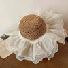 Women'S Vacation Simple Style Letter Solid Color Big Eaves Straw Hat