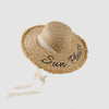 Women'S Vacation Simple Style Letter Solid Color Big Eaves Straw Hat