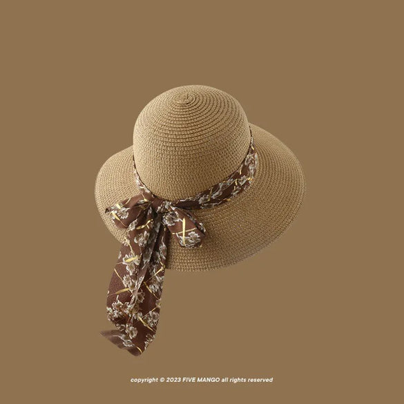 Women'S Vacation Simple Style Letter Solid Color Big Eaves Straw Hat