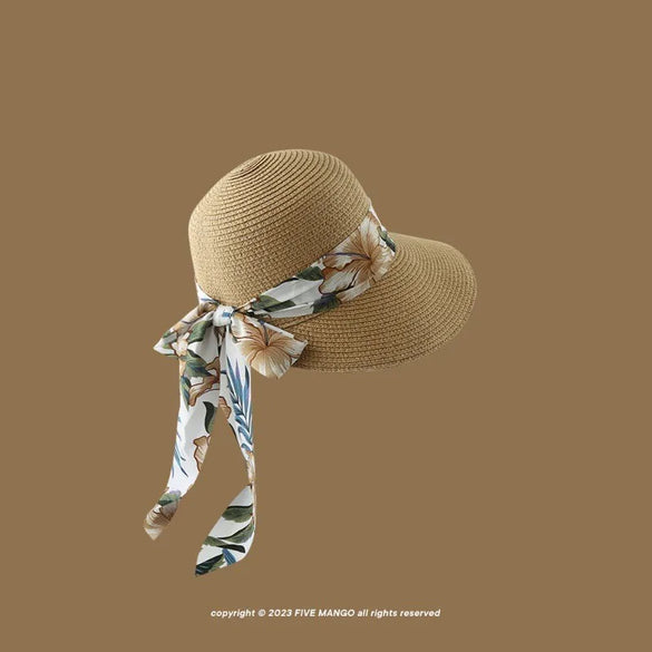 Women'S Vacation Simple Style Letter Solid Color Big Eaves Straw Hat