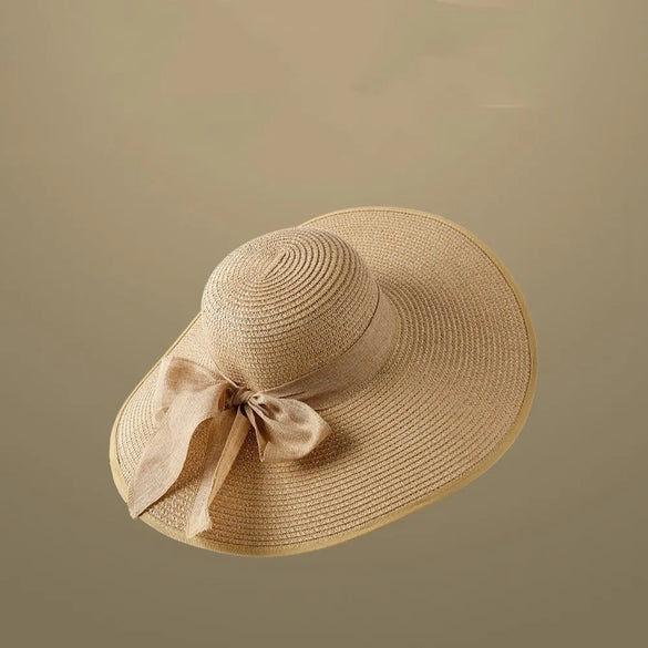 Women'S Vacation Simple Style Letter Solid Color Big Eaves Straw Hat