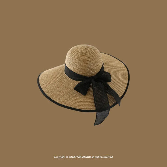 Women'S Vacation Simple Style Letter Solid Color Big Eaves Straw Hat