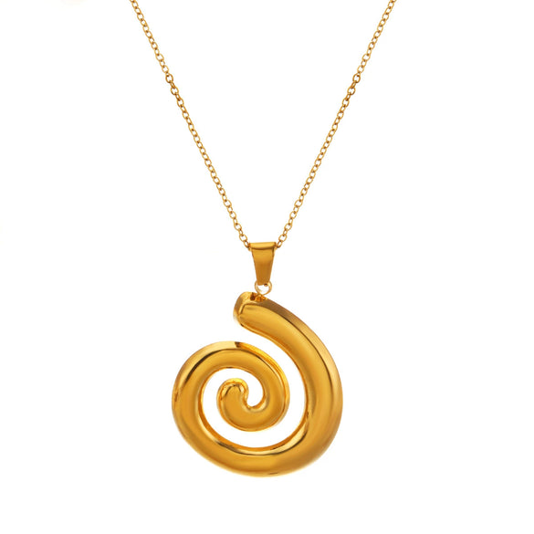 Women Stainless Steel And Titanium Steel Geometric Threaded Necklace With Electroplating
