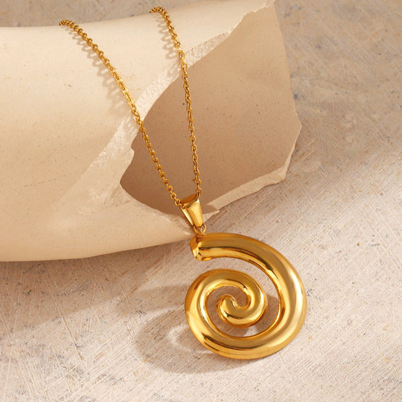Women Stainless Steel And Titanium Steel Geometric Threaded Necklace With Electroplating