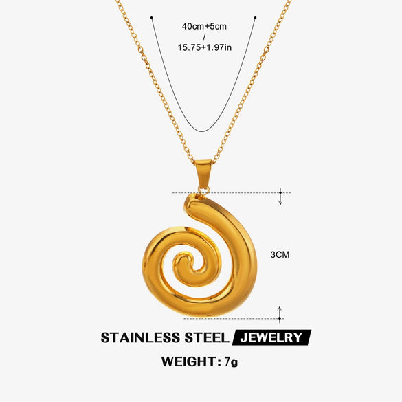 Women Stainless Steel And Titanium Steel Geometric Threaded Necklace With Electroplating