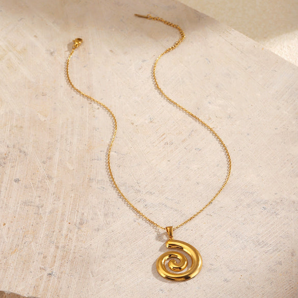 Women Stainless Steel And Titanium Steel Geometric Threaded Necklace With Electroplating