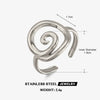 Women Stainless Steel Gold Electroplated Open Swirl Ring With Threaded Line Design And Geometric Light Luxury Style