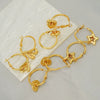 Women 316L Stainless Steel 18K Gold Electroplated Peach Heart And Star Earrings