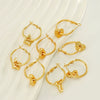 Women 316L Stainless Steel 18K Gold Electroplated Peach Heart And Star Earrings