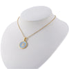 Women 316L Stainless Steel Letter Gem Pendant Necklace With 18K Gold Electroplating