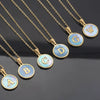 Women 316L Stainless Steel Letter Gem Pendant Necklace With 18K Gold Electroplating