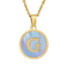 Women 316L Stainless Steel Letter Gem Pendant Necklace With 18K Gold Electroplating