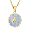 Women 316L Stainless Steel Letter Gem Pendant Necklace With 18K Gold Electroplating