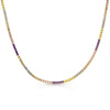 Women 925 Sterling Silver Geometric Tennis Chain Zircon Necklace With Electroplating