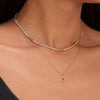 Women 925 Sterling Silver Geometric Tennis Chain Zircon Necklace With Electroplating
