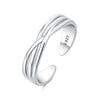 Women Sterling Silver Irregular Open Ring Natural Plants And Flowers Style