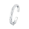 Women Sterling Silver Irregular Open Ring Natural Plants And Flowers Style
