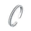 Women Sterling Silver Irregular Open Ring Natural Plants And Flowers Style