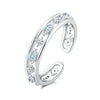 Women Sterling Silver Irregular Open Ring Natural Plants And Flowers Style