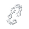 Women Sterling Silver Irregular Open Ring Natural Plants And Flowers Style