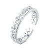 Women Sterling Silver Irregular Open Ring Natural Plants And Flowers Style