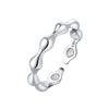 Women Sterling Silver Irregular Open Ring Natural Plants And Flowers Style