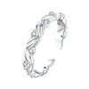 Women Sterling Silver Irregular Open Ring Natural Plants And Flowers Style