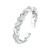 Women Sterling Silver Irregular Open Ring Natural Plants And Flowers Style