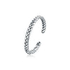 Women Sterling Silver Irregular Open Ring Natural Plants And Flowers Style