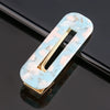 Women's Acetate Geometric Side Hair Clip With Marble Pattern And Electroplated Finish