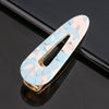 Women's Acetate Geometric Side Hair Clip With Marble Pattern And Electroplated Finish