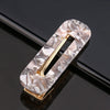 Women's Acetate Geometric Side Hair Clip With Marble Pattern And Electroplated Finish