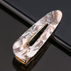 Women's Acetate Geometric Side Hair Clip With Marble Pattern And Electroplated Finish