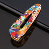 Women's Acetate Geometric Side Hair Clip With Marble Pattern And Electroplated Finish
