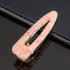 Women's Acetate Geometric Side Hair Clip With Marble Pattern And Electroplated Finish