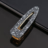 Women's Acetate Geometric Side Hair Clip With Marble Pattern And Electroplated Finish