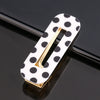 Women's Acetate Geometric Side Hair Clip With Marble Pattern And Electroplated Finish