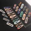 Women's Acetate Geometric Side Hair Clip With Marble Pattern And Electroplated Finish