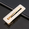 Women's Acetate Geometric Side Hair Clip With Marble Pattern And Electroplated Finish