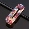 Women's Acetate Geometric Side Hair Clip With Marble Pattern And Electroplated Finish
